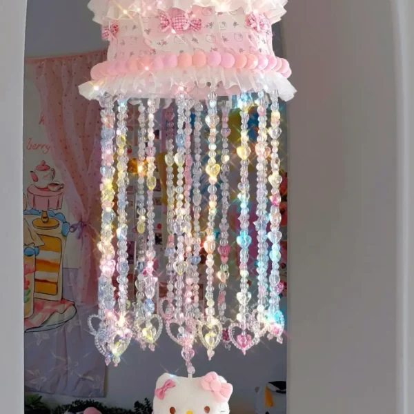 FairyDrape Pink Dreamy Beaded Chandelier
