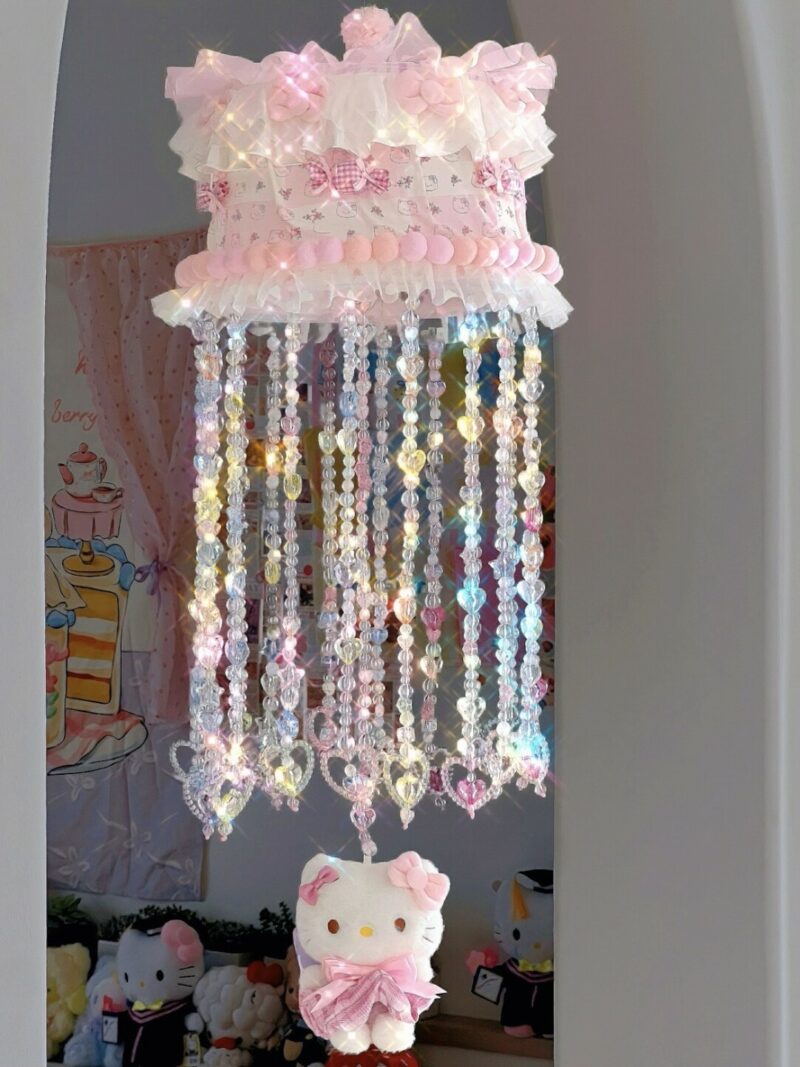 FairyDrape Pink Dreamy Beaded Chandelier