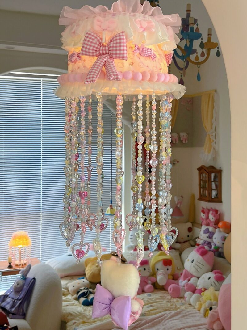 FairyDrape Pink Dreamy Beaded Chandelier - Image 2